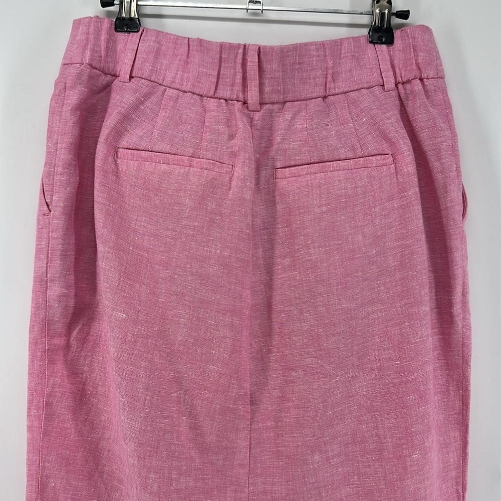 Talbots 100% Linen Pink Midi Skirt with Slit - Picture 11 of 16